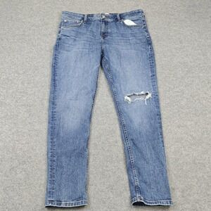 ASOS DESIGN Jeans Mens 36x30‎ Blue Medium Wash Skinny Stretch Distressed Denim